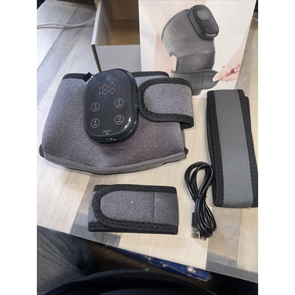 Becanna Knee Massager with Heat & Vibration, Heated Knee Brace for Relaxation,
